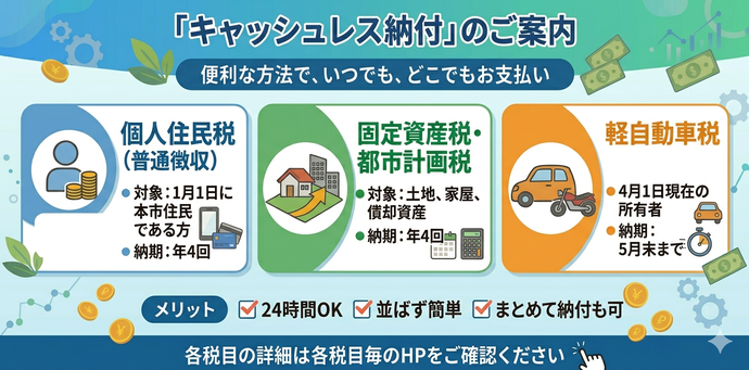 尼崎市税についてキャッシュレス納付ができるようになりました!
