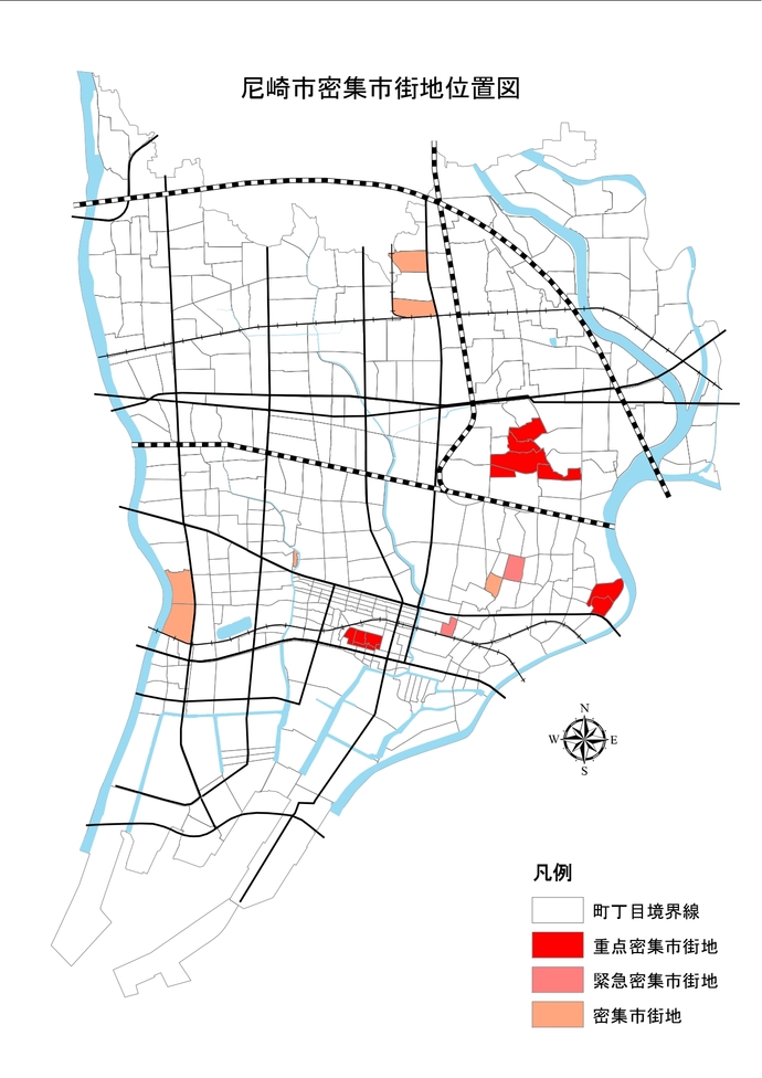 尼崎市密集市街地位置図