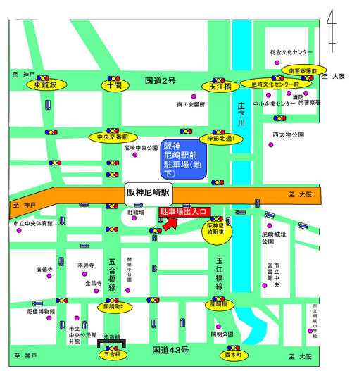 駐車場周辺の地図