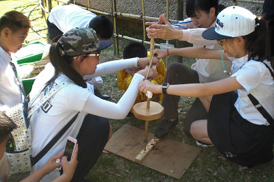 田能資料館　火起こし