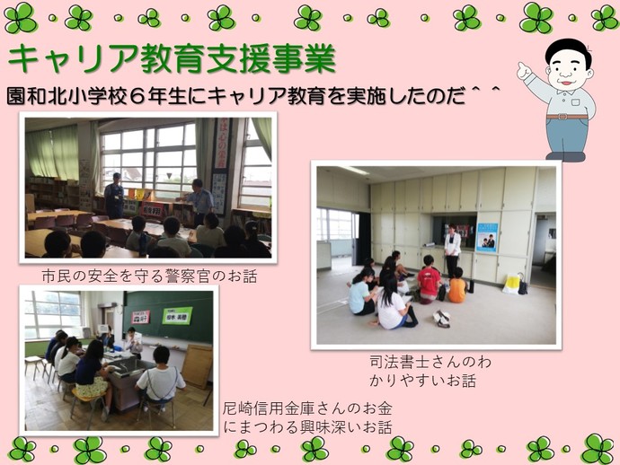 園和北小学校のキャリア教育の様子