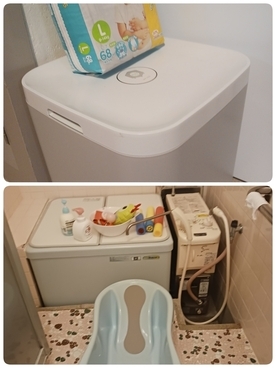 おむつと沐浴ベビーバス