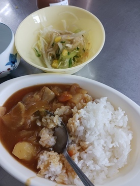 今日のメニュー　カレーとサラダ