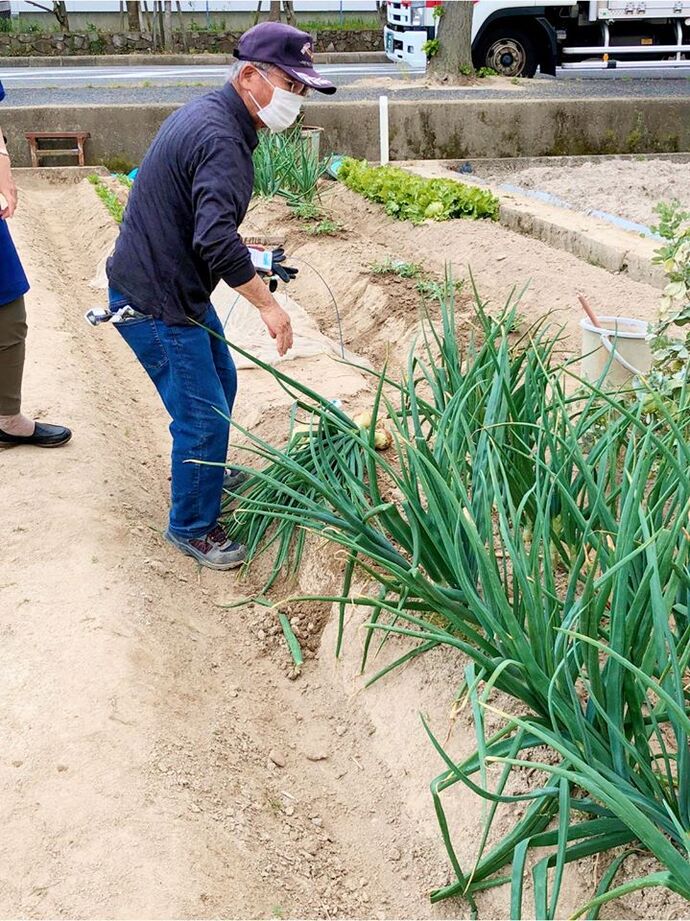 野菜を分けていただいた老人クラブのN会長