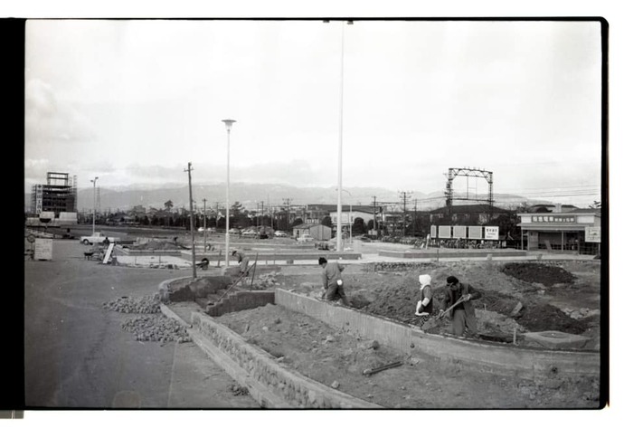 昭和46年当時のゴンドラ噴水工事の様子