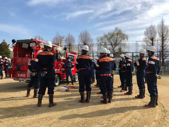 武庫地区消防署・消防団の合同研修会の様子