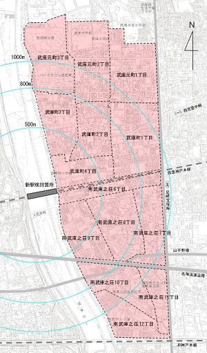 アンケート調査範囲の図