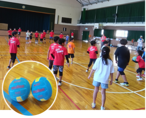 武庫東小学校で行われた「ドッチボールで体力向上」の様子