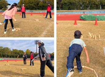 第3回あまがさきリレーマラソンでモルックを行っている写真