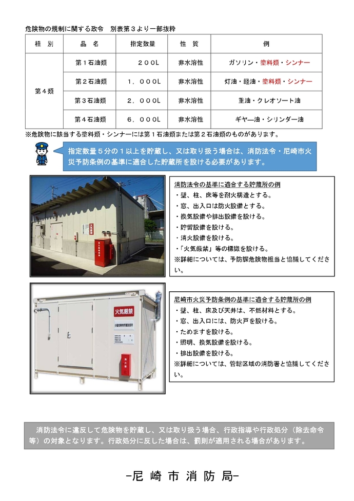 その塗料「危険物」ではありませんか？