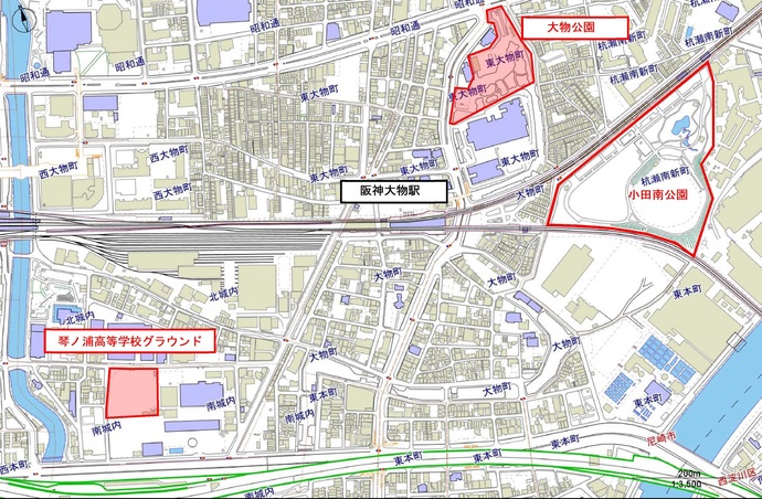 代替施設の位置図