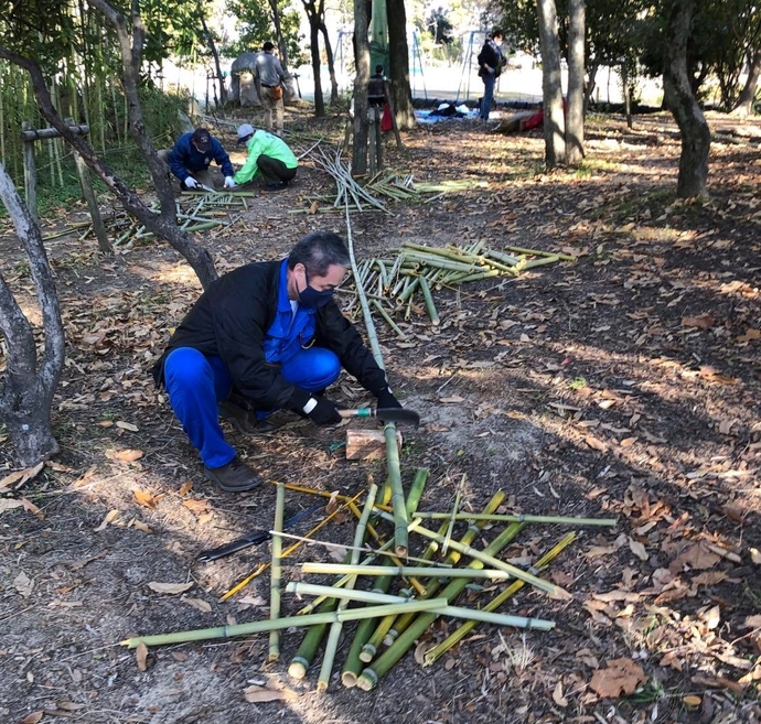 武庫北小の竹林整備の様子