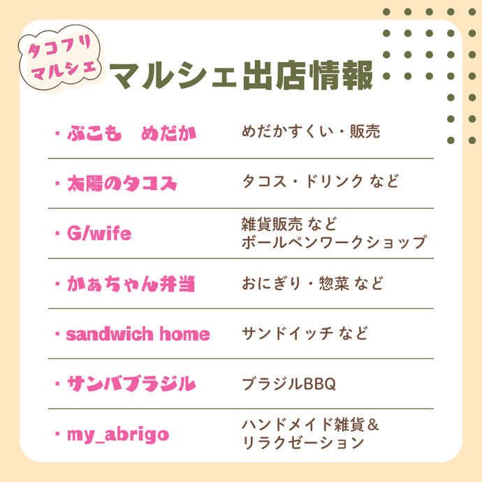 マルシェ出店者情報2