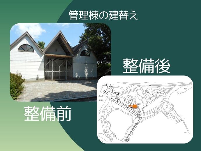 トイレの建物の整備前後を示す比較画像