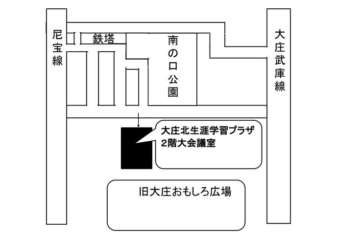 大庄北生涯学習プラザ2階大会議室の周辺地図