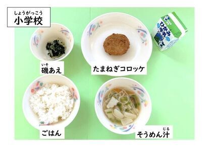 小学校給食の写真